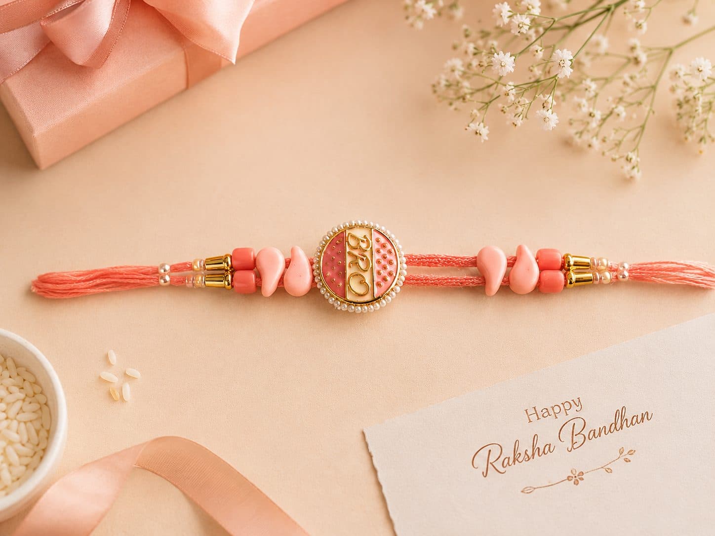 Designer Rakhi in pastel colour