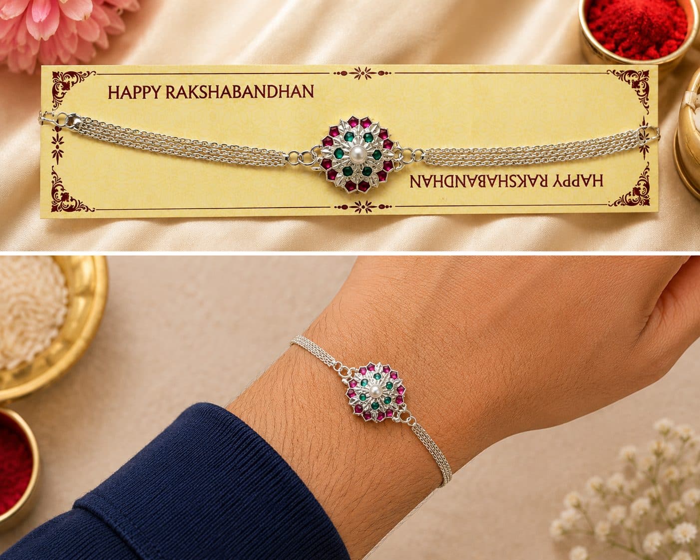 Silver look Rakhi