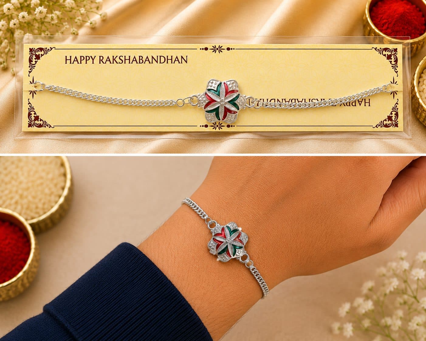 Silver look Rakhi