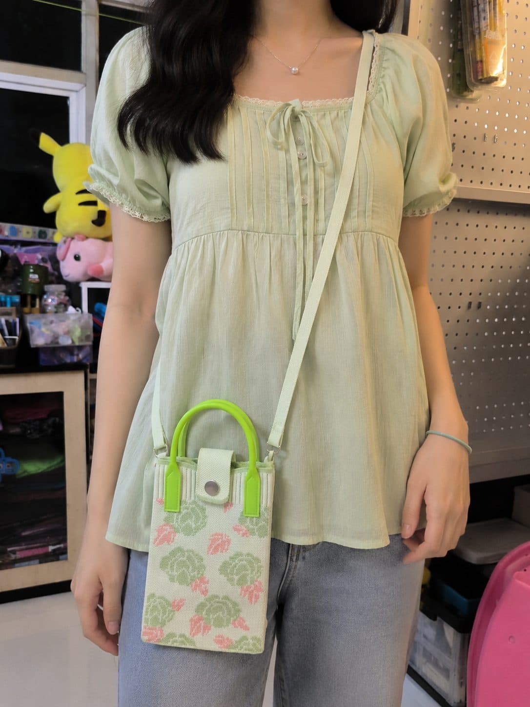 Trendy Jute Mobile Sling Bag