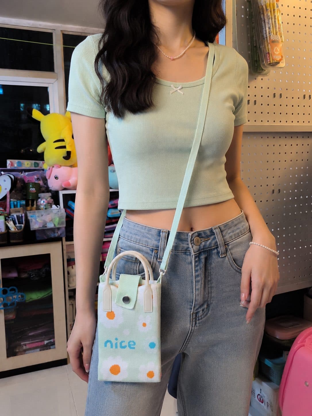 Trendy Jute Mobile Sling Bag