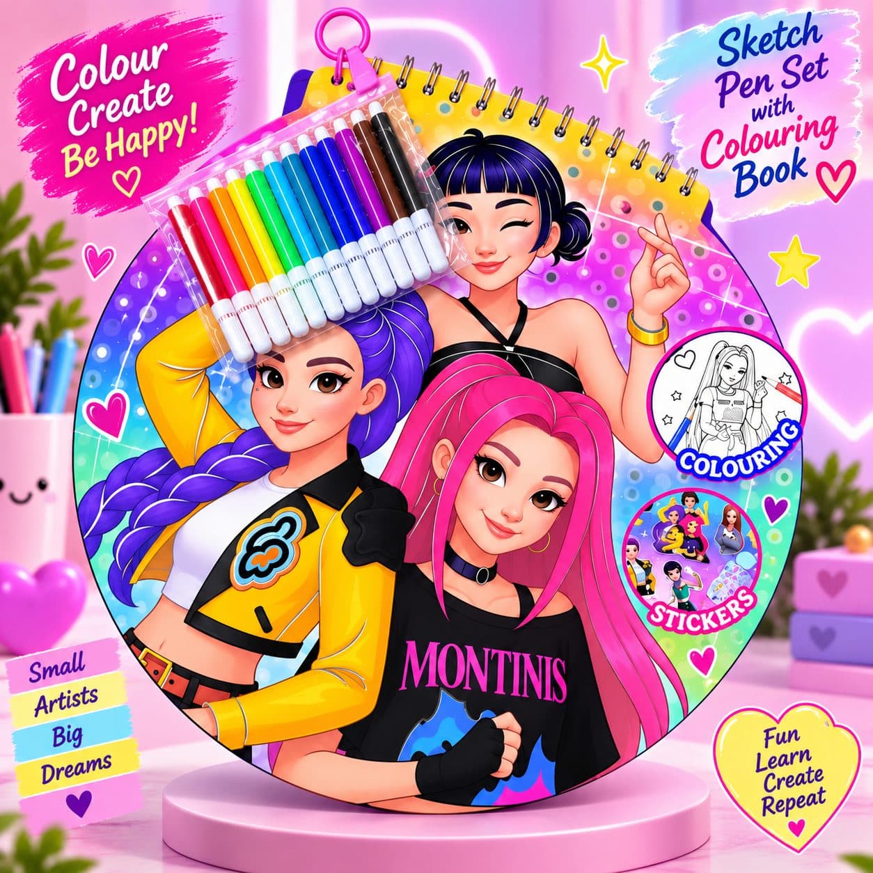 Colouring Book - with sketch pen set